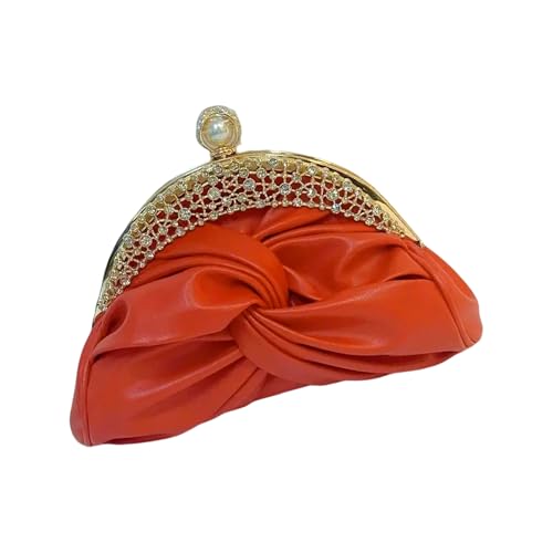 THINCAN Damenabendtasche PU Leder Handtasche Geldbeutel Umhängetasche Elegante Hochzeitskette Gurt Crossbody Frauen Bankett Strassstich Schulterkettenband Abend Handtasche Für Party von THINCAN