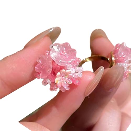 THINCAN Dating Ringe Hortensie Offene Ringe Verstellbare Fingerblumenfinger Schmuckharz Textur Für Party Und Geben Verstellbarer von THINCAN