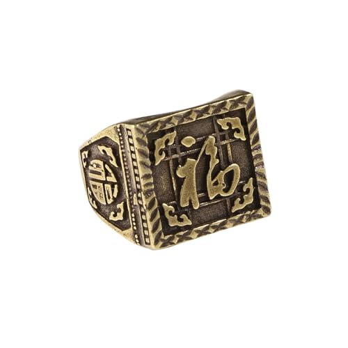THINCAN Delessed Metall Reichtum Charakter Ringe Handgefertigter Messingschmuck Für Antike Sammler Und Retro Mode Männer Tragen Sammlerstücke Vintage Herrenring THINCAN Delessed Metall Reichtum Charakter Ringe Handgefertigter Messingschmuck Für Antike Sammler Und Retro Mode Männer Tragen Sammlerstücke Vintage Herrenring von THINCAN
