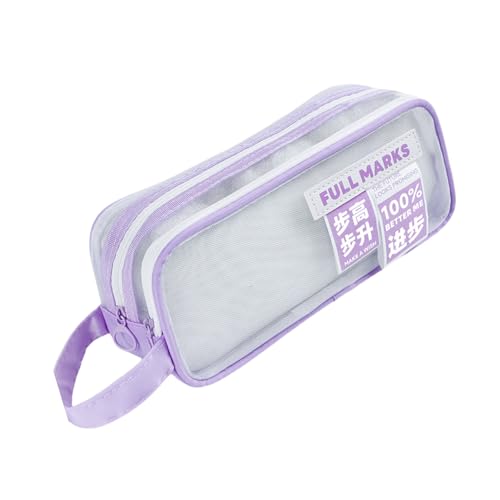 THINCAN Doppelschichten Meshes Bleistiftkoffer Stiftbeutel Große Kapazität Stiftkoffer Beutelbeutel Taschenschkter Organisatoren Für Schüler Einfache Doppelschichten Mesh Beutel Für Schüler von THINCAN