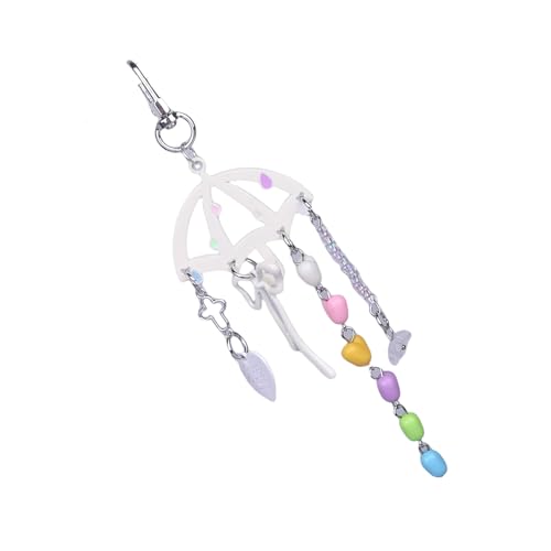 THINCAN Einzigartiger Schlüsselbund Mit Herz Regenschirm Quasten Tasche Charme Verleiht Jeder Handtasche Einzigartige Charme Für Frauen Und Mädchen Süße Frauen Geschenke Schlüsselbund von THINCAN