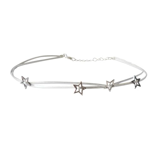 THINCAN Elegante Doppelschichtstern Halskette Verstellbare Kabelhalskette Mode Schmuck Für Frauen Lady Girls Geschenke Verstellbare Länge Abend Party von THINCAN