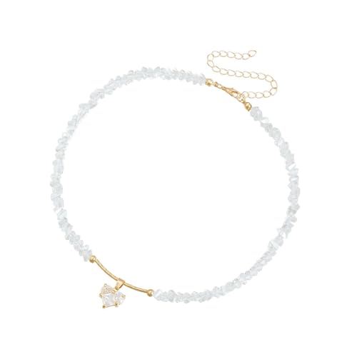 THINCAN Elegante Glasperlen Und Strasshilfe Anheizt Anhänger Halskette Bequeme Leichtschlangekettenkettenschmuck Für Frauen Mode Rsedernstones Halskette Für Dating von THINCAN