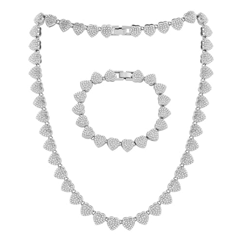 THINCAN Elegante Legierungs Halskette Einzigartige Halskette Und Armband Set Sprudeln Schmucklegierung Textur Für Modische Jugendliche Frauen Girls Rassonstones Schmuck Schmuck von THINCAN