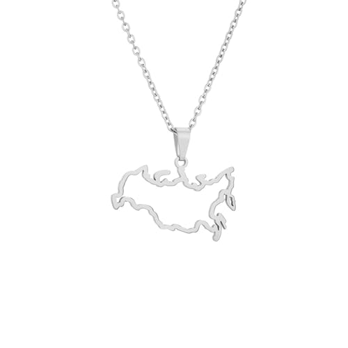 THINCAN Elegante Robuste Edelstahlkette Halskette Mit Russisch Inspiriertem Ausschnitt Anhänger Schmuck Geschenke Ideen Täglich Verwenden Sie Openwork Anhänger Juwely von THINCAN