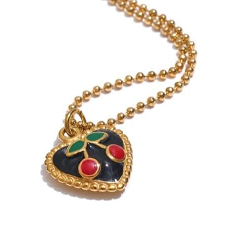 THINCAN Eleganter Charme Herz Cherrys Anhänger Halskette Mit Stabilem Edelstahl Für Zeit Und Bequeme Verschleißtäglicher Verschleiß Mode Halskette THINCAN Eleganter Charme Herz Cherrys Anhänger Halskette Mit Stabilem Edelstahl Für Zeit Und Bequeme Verschleißtäglicher Verschleiß Mode Halskette von THINCAN