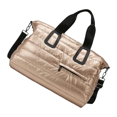 THINCAN Extra Große Wasserfeste Sporttasche Hochglänzende Oberflächen Design Fitnessbeutel Für Sportbegeisterte Und Häufige Reisende Moderne Beige Sportliche Reisetaschen Für Männer Frauen von THINCAN