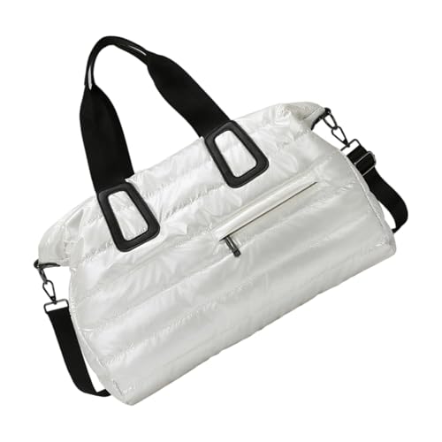 THINCAN Extra Große Wasserfeste Sporttasche Hochglänzende Oberflächen Design Fitnessbeutel Für Sportbegeisterte Und Häufige Reisende Moderne Beige Sportliche Reisetaschen Für Männer Frauen von THINCAN