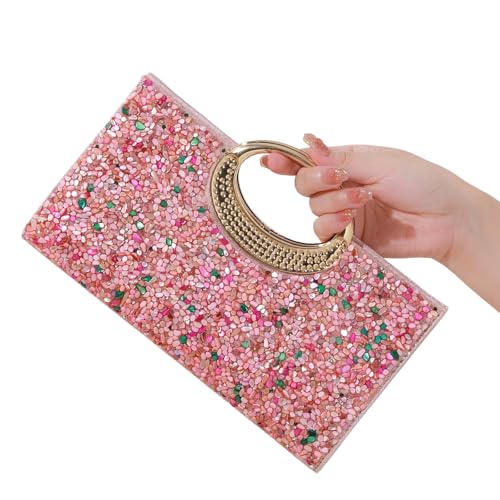 THINCAN Frauen Abendbeutel Trendy Banketttasche Clutches Geldbörse Kette Gurt Schulterkreuzkörper Strasshandtasche Für Hochzeit Frauen Abendketten Schulter Kreuzkörper Strasssteine Clutch Geldbörse von THINCAN