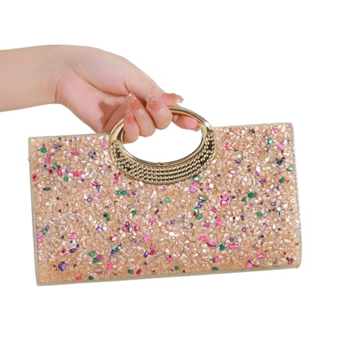THINCAN Frauen Abendbeutel Trendy Banketttasche Clutches Geldbörse Kette Gurt Schulterkreuzkörper Strasshandtasche Für Hochzeit Frauen Abendketten Schulter Kreuzkörper Strasssteine Clutch Geldbörse von THINCAN
