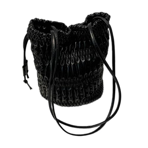 THINCAN Frauen Eimerbeutel PU Leder Achselhöhle Trendy Handtasche Mode Pendeln Einfache Unterarmte Falten Schulterinnen Schulter Mode Achsel von THINCAN