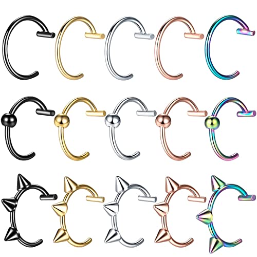 THINCAN Frauen Männer Edelstahl Lippenringe Körper C Stil Kein Durchdringendes Knochenclipschmuck Schmuck Nase Ohrring Piercing Mode Schmuck von THINCAN