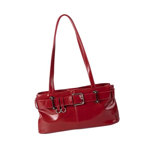 THINCAN Frauen Tasche Feste Farbe Achselbeutel Trendy Handtasche Mode Pendelgürtel Unterarm Koreanische Stile Schulter Frauen Achselgürtel Schulter Handtasche Geldbeutel von THINCAN