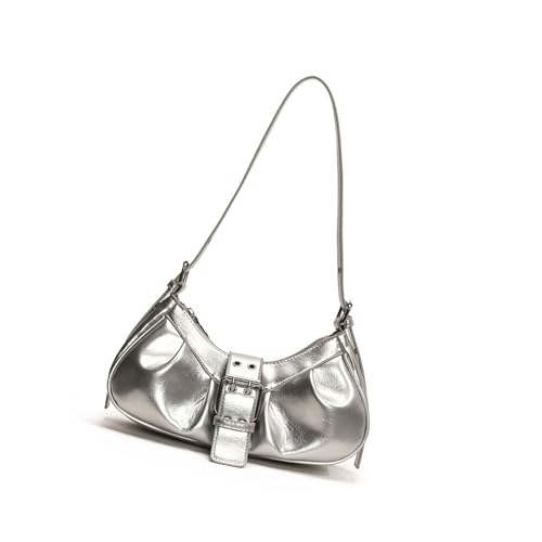 THINCAN Frauen Umhängetasche PU Leder Achselhöhlen Achselbeutel Plissierte Achselhalte Geldbeutel Trendy Crossbod von THINCAN