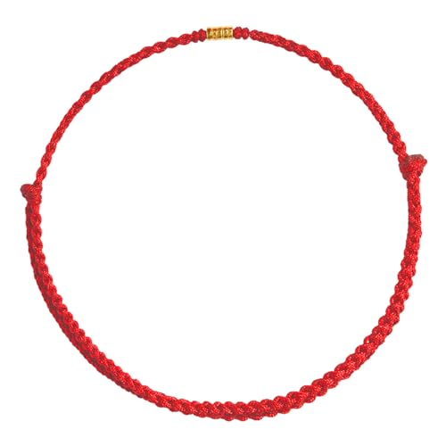 THINCAN Glücks Und Schutzarmband Für Männer Frauen Handgefertigtes Glück Mit Glücklichen Roten Seilhandkette Mit Goldenen Perlen Verstellbare Armbänder Geschenk Hand Gebliebene Seilfadenarmbänder von THINCAN