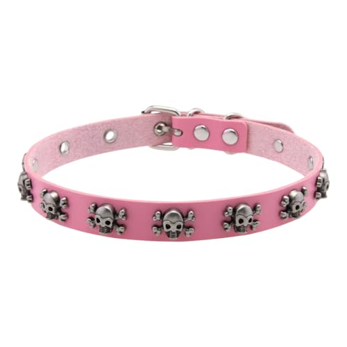 THINCAN Gothic Schädel Anhänger Halskette Besorgtes Detaillierung Von PU Leder Kordmodie Schmuck Verstellbarer Verschluss Unisex Neckchain Einzigartige Punk Accessoire von THINCAN