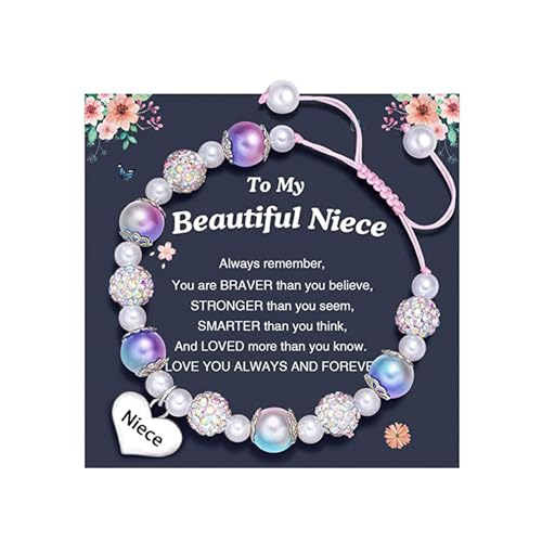 THINCAN Gravures Armband Strasssteine ​​Perlenarmband Mit Herzheizen Einstellbar Länge Sturm Accessoire Für Mädchen von THINCAN