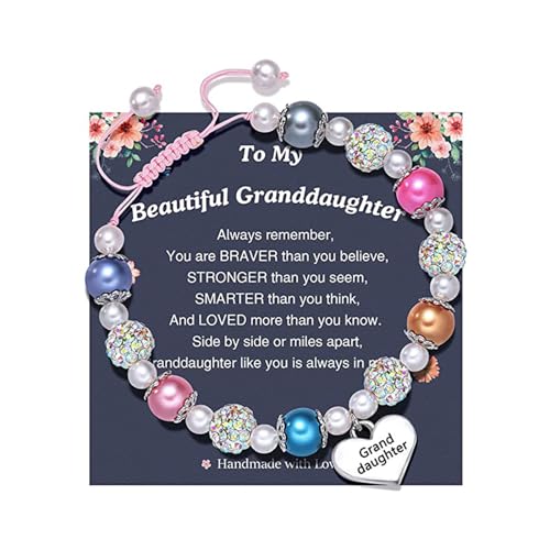 THINCAN Gravures Armband Strasssteine ​​Perlenarmband Mit Herzheizen Einstellbar Länge Sturm Accessoire Für Mädchen von THINCAN