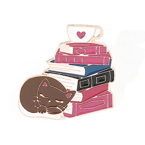 THINCAN Halloween Cartoon Katze Buch Styling Brosche Kinder Tages Geschenk Niedliche Legierung Tierfarbe Lackier Lustige Rucksackzubehör Katzenbuch Brosche Brosche von THINCAN