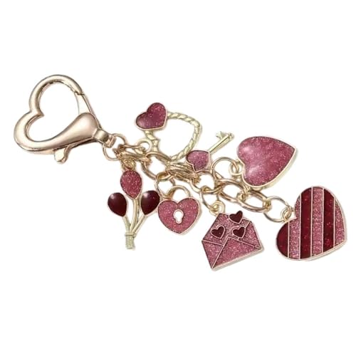 THINCAN Heart Pailled Schlüsselbund Mit Schmetterling Quasten Für Modische Tasche Charme Accessoire Leichtes Und Praktisches Bag Anhänger Modisches Accessoire von THINCAN