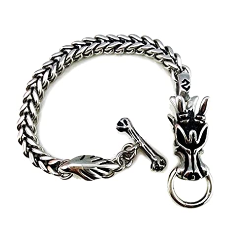 THINCAN Herren Dragon Curb Kettenarmband Vintage Dragon Link Handgefertigtes Punk Männer Armband Dragon Armreif Legierung THINCAN Herren Dragon Curb Kettenarmband Vintage Dragon Link Handgefertigtes Punk Männer Armband Dragon Armreif Legierung von THINCAN
