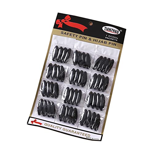 THINCAN Hijab Pin 48 Stück Diamanten Form Muslimische Frauen Hijab Sari Stifte Schwarz Weiß Sicherheitsstifte Plastikschal Clip Brosche Brosche von THINCAN
