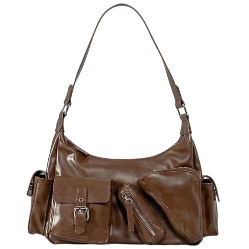 THINCAN Ladies Mode Unterarm Tasche Handtasche Weiche PU Leder Schulter Achselhöhlen Achselbeutel Abendtasche Für Einkaufsreisen Büro Frauen Achselhöhle von THINCAN