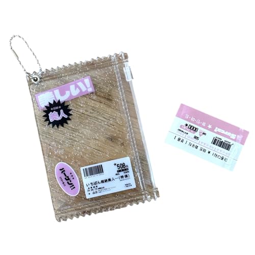 THINCAN Mode Clear PVC Reißverschlussbeutel Charme Eleganer Fotokartenorganisator Keyring Tragbarer Fotokartenschutzhülle von THINCAN