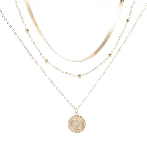 THINCAN Mode Frauen Halskette Multilayer Halskette Münze Charm Halskette Metallperlen Halskette Legierung Textur Für Die Tägliche Party THINCAN Mode Frauen Halskette Multilayer Halskette Münze Charm Halskette Metallperlen Halskette Legierung Textur Für Die Tägliche Party von THINCAN