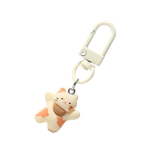 THINCAN Mode Happy Cats Keychain Schöne Rucksack Anhänger Kleines Schlüssel Hodler Accessoire Für Tägliche Verwendung Und Geschenke von THINCAN