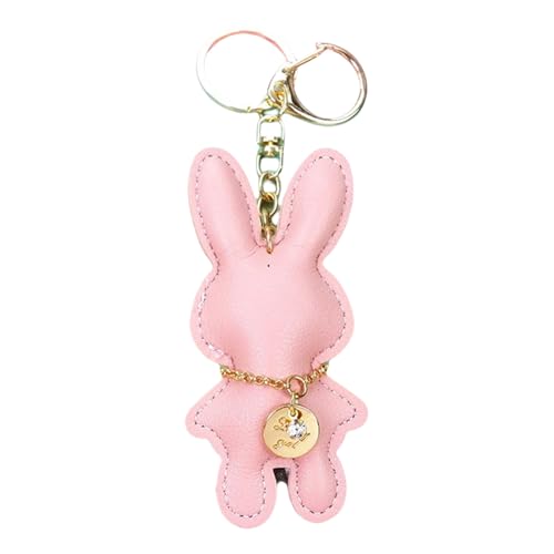 THINCAN Mode Kaninchen Geformte Keyficial Leder Bunnys Bag Anhänger Keychain Handtasche Accessoire Für Tierliebhaber von THINCAN