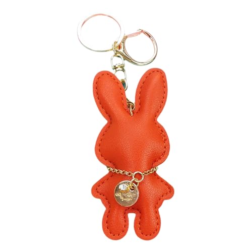 THINCAN Mode Kaninchen Geformte Keyficial Leder Bunnys Bag Anhänger Keychain Handtasche Accessoire Für Tierliebhaber von THINCAN