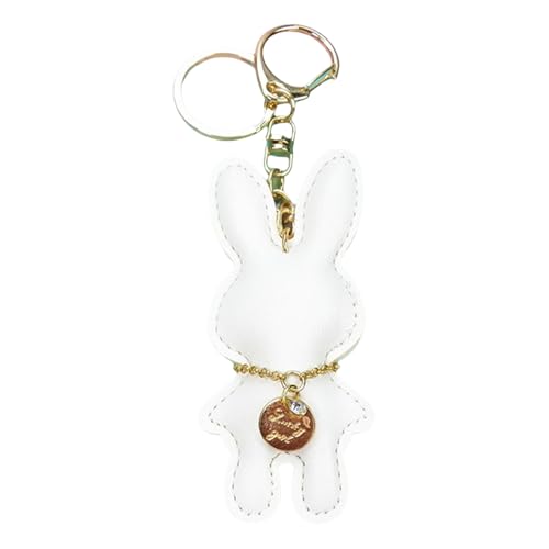 THINCAN Mode Kaninchen Geformte Keyficial Leder Bunnys Bag Anhänger Keychain Handtasche Accessoire Für Tierliebhaber von THINCAN