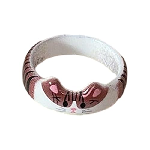 Mode Katzen Themenringe Mit Drop Glasur Valentinstag Neujahrsgeschenkschmuck Für Tägliche Verschleiß Oder Partys von THINCAN