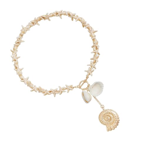 THINCAN Mode Marine Neck Schmucksteuerfische Anhänger Halskette Muschel Halskette Geeignet Für Passende Strandoutfits Für Frauen von THINCAN