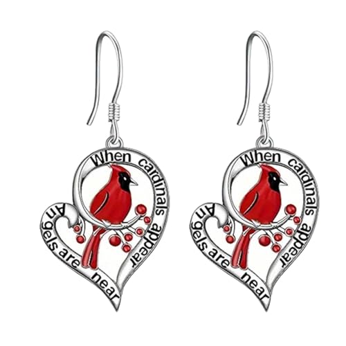 THINCAN Mode Rötung Vogel Anhänger Halskette Schlüsselbundschlüsselring Ornamente Drop Ohrring Einfache Offene Ringe Geschenk Für Mädchen Frauen Frauen von THINCAN