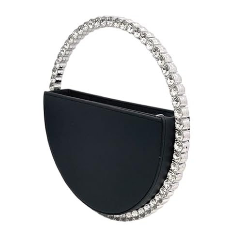 THINCAN Mode Runde Strasssteine ​​dekorierte Handtasche Für Frauen PU Leder Abendbeutel Cocktail Geldbörse Für Partyabend Funkelnde Kupplung von THINCAN