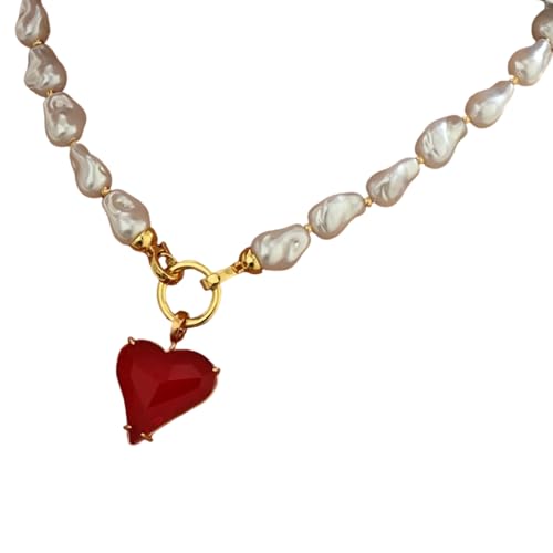 THINCAN Mode Unregelmäßige Kunstperlen Halskette Für Tägliche Tragen Handgefertigte Neckkette Für Tägliche Outfits Oder Besondere Anlässe THINCAN Mode Unregelmäßige Kunstperlen Halskette Für Tägliche Tragen Handgefertigte Neckkette Für Tägliche Outfits Oder Besondere Anlässe von THINCAN
