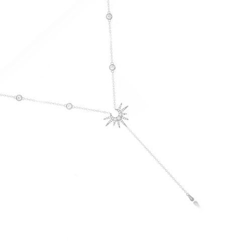 THINCAN Moderne Sonne Anhänger Schmuck Verstellbare Perlenkette Halskette Y Form Pendellöze Halskette Halsschmuck Für Mode Outfits Frauen von THINCAN