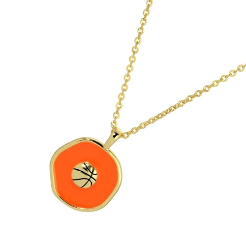 THINCAN Moderner Sportschmuck Metallstahl Ball Halskette Leichtes Anhänger Charm Halschain Accessoire Für Männer Frauen Leichtes Sport Halskette von THINCAN