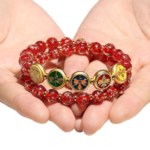 THINCAN Modische Glasperlenarmband Inspirieren Von Fünf Wohlstand Gott Für Wirtschaftsprofi Und Modebegeisterte Tragen Glasperlenarmband von THINCAN