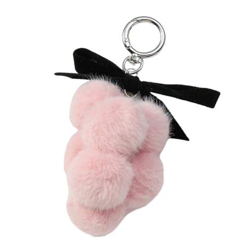 THINCAN Plüsch Trauben Plüsch Schlüsselbund Mit Bowknot Delicate Trauben Plüsch Bogenknotenschlüsselverzierung Für Modische Schlüsselorganisation von THINCAN