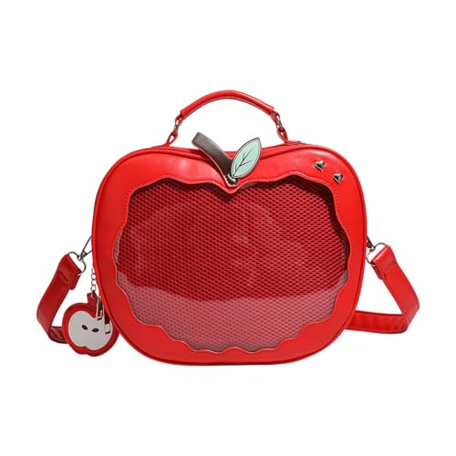 Preppy Styles Crossbody Tasche Für Stecknadel Display Fruchtform Itabag PU Leder Umhängetasche Süße Rucksackmessens PU Leder Rucksack Äpfel Itabag Preppy Styles Schulter Schöner Crossbody von THINCAN