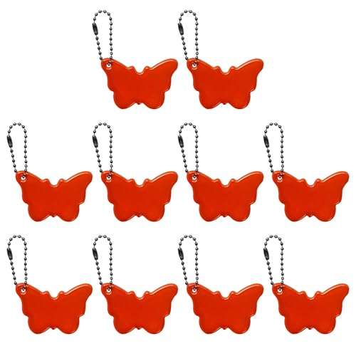 THINCAN Reflektierender Schmetterlingsauto Charme Tragbarer Schlüsselbund Anhänger Set Von 10 Wasserdichten Stabilen PVC Hängen Sicheres Accessoires Mode Autozubehör von THINCAN