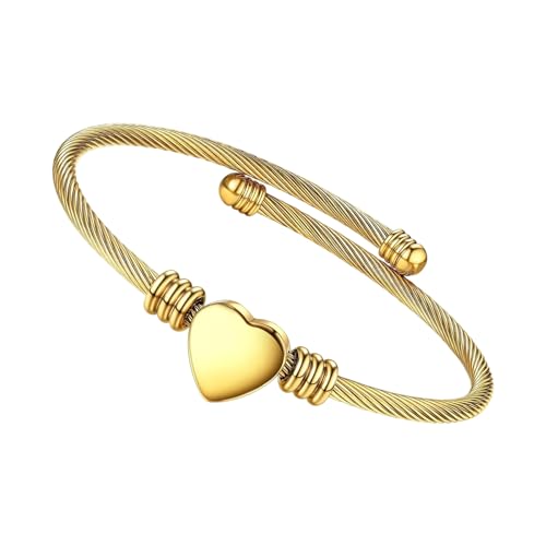 THINCAN Rostproofes Legierungs Herzkabelarmband Leichtes Schmuck Armband Kette Mit Sicherheitsschlos von THINCAN