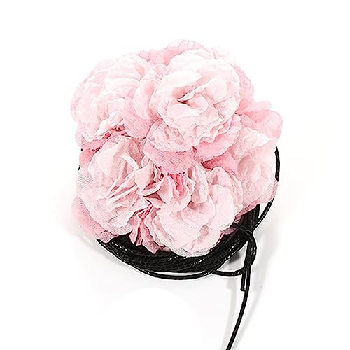 THINCAN Schöne Stoff Halskette Verstellbare Schnür Up Taille Kette Big Stoff Schmuck Halskette Orament von THINCAN