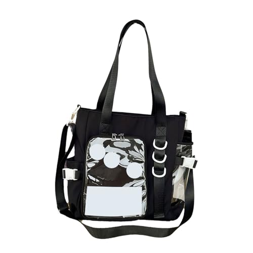 THINCAN Schulmädchen Transparente Schulterhand Handtasche Japanisch Große Kapazität Klarer Fenster Crossbody Tasche Itabag Für Anime Pin Display Transparent Itabag Umhängetasche von THINCAN