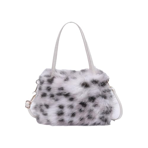 THINCAN Stilvolle Umhängetaschen Für Frauen Crossbody Clutch Tasche Plüsch Toted Achselbeutel Mit Abnehmbaren Gurten Reißverschluss Unterarmtasche Für Frauen von THINCAN