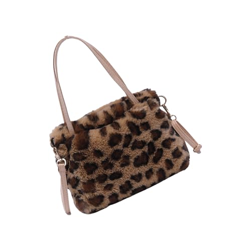 THINCAN Stilvolle Umhängetaschen Für Frauen Crossbody Clutch Tasche Plüsch Toted Achselbeutel Mit Abnehmbaren Gurten Reißverschluss Unterarmtasche Für Frauen von THINCAN
