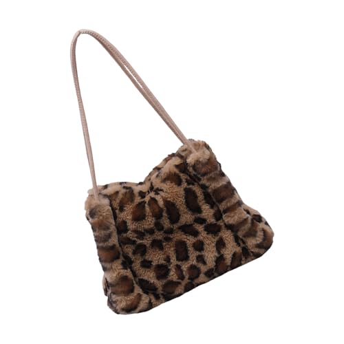 THINCAN Stilvolle Umhängetaschen Für Frauen Crossbody Clutch Tasche Plüsch Toted Achselbeutel Mit Abnehmbaren Gurten Reißverschluss Unterarmtasche Für Frauen von THINCAN